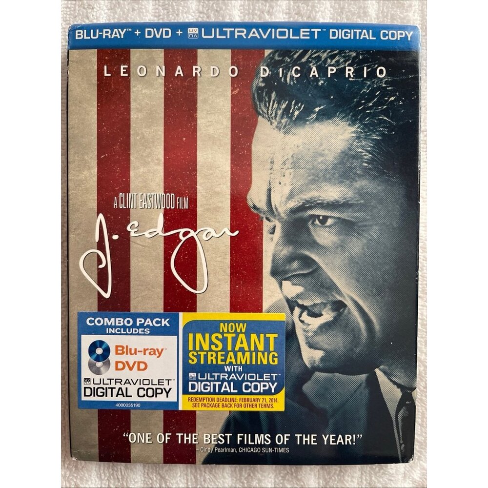 J. Edgar Blu-ray + DVD + Slipcover Clint Eastwood, Leonardo DiCaprio, Judi Dench
